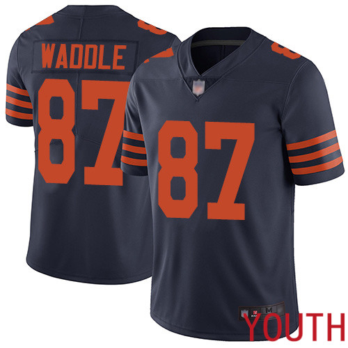 Chicago Bears Limited Navy Blue Youth Tom Waddle Jersey NFL Football 87 Rush Vapor Untouchable